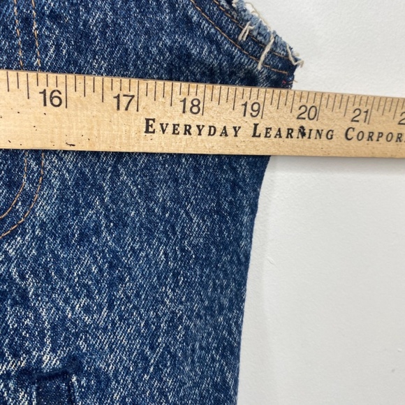 Vintage 90s Lee Denim Vest 18 Acid Wash USA Cut off Western Trucker Retro Grunge - Picture 7 of 8
